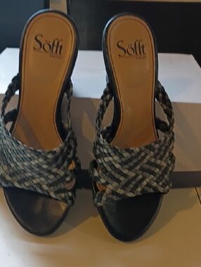 Black Braided Slip-On Mules